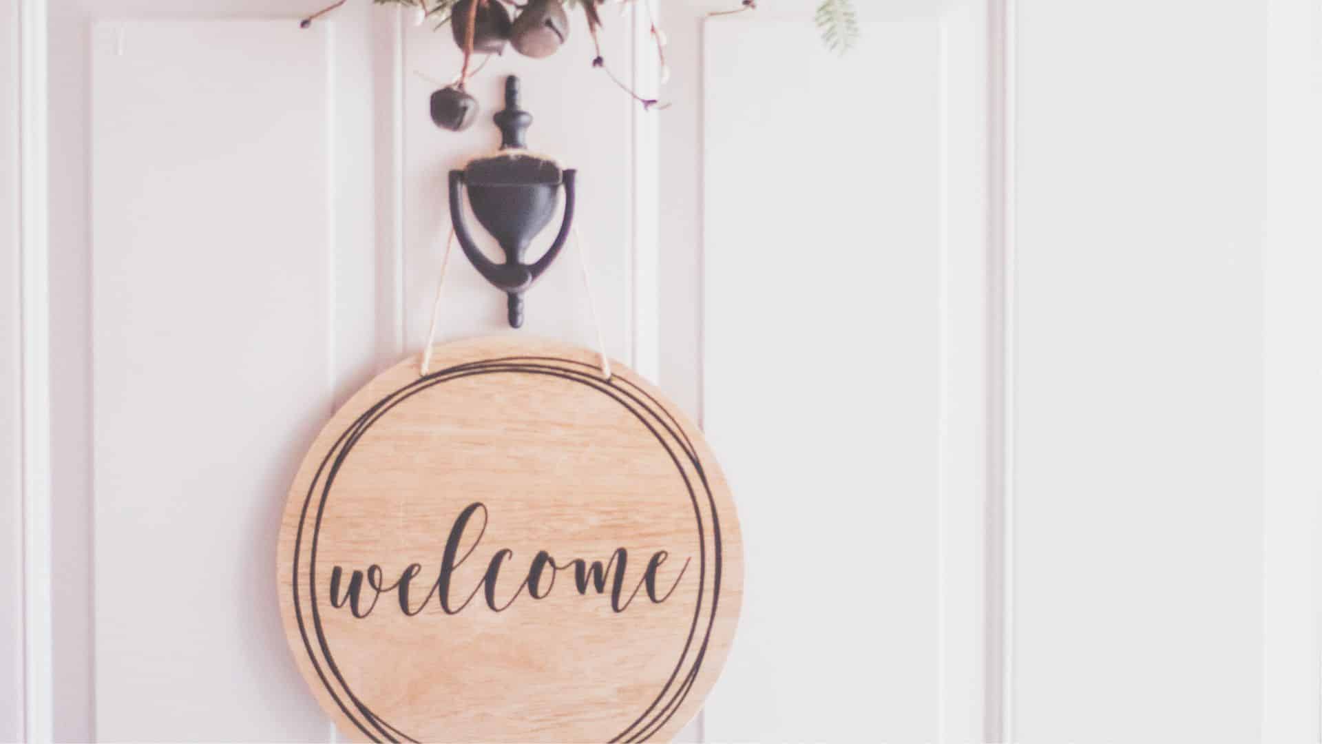 welcoming sign air bnb